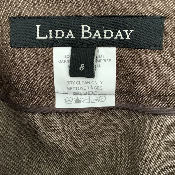 EUC Lida Baday chocolate brown wide leg 100% linen suit. - Picture 13 of 15